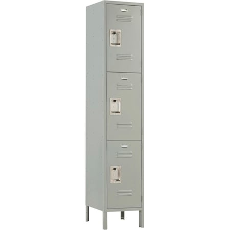 Global Industrial Louvered Door Locker, 15 in W, 21 in D, 78 in H, Gray 290612